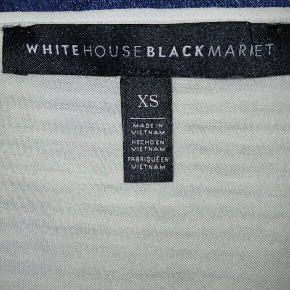 WHITE HOUSE BLACK MARKET 3\4 SLEEVE LINED TOP, BLACK AND WHITE STRIPES, SIZE XS - Picture 8 of 9